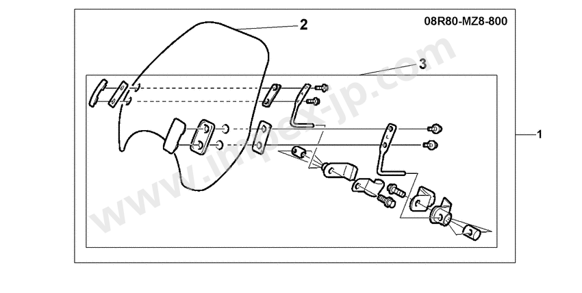 Windshield set for HONDA VT600CD2X 1999 — IMPEX JAPAN