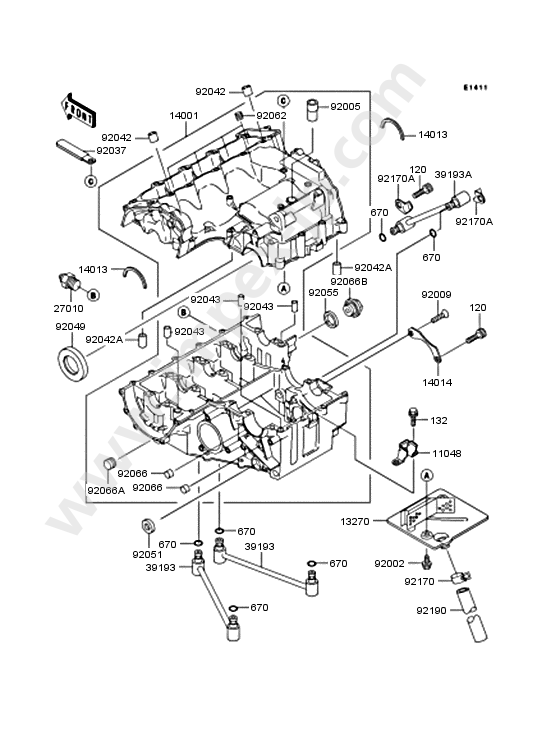 Crankcase for KAWASAKI ZX600-J2 2001 — IMPEX JAPAN