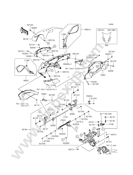 Cowling(upper) for KAWASAKI ZX1000MFF 2015 — IMPEX JAPAN