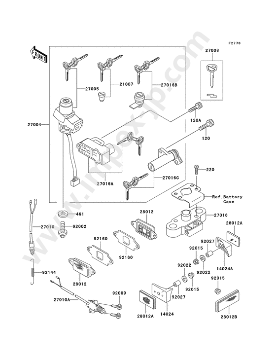 Ignition switch/locks/reflectors for KAWASAKI ZX1100-D5 1997 