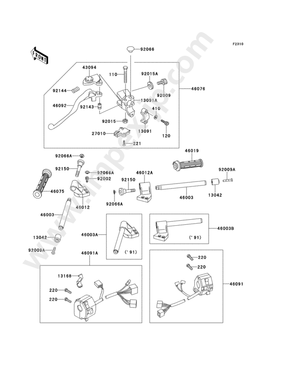 Handlebar for KAWASAKI ZX500-C1 1990 — IMPEX JAPAN