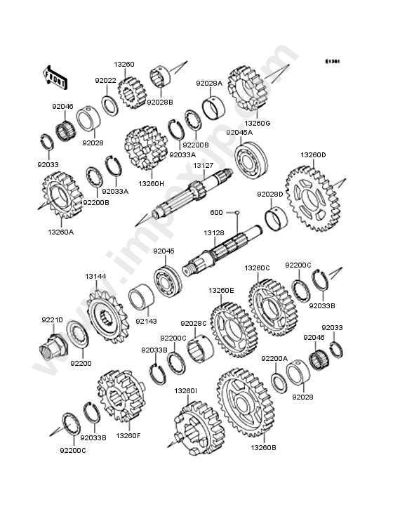 Transmission for KAWASAKI ZX600-J2 2001 — IMPEX JAPAN