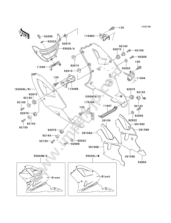 Cowling lowers(zx750-l3) for KAWASAKI ZX750-L3 1995 — IMPEX JAPAN