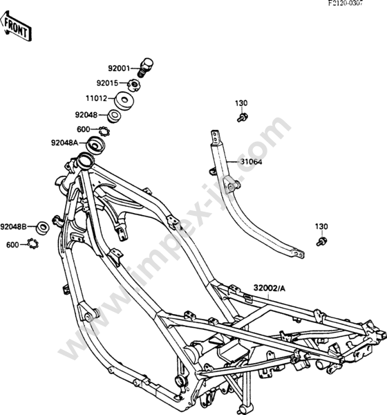 Рама for KAWASAKI EX500-A1 1987 — IMPEX JAPAN