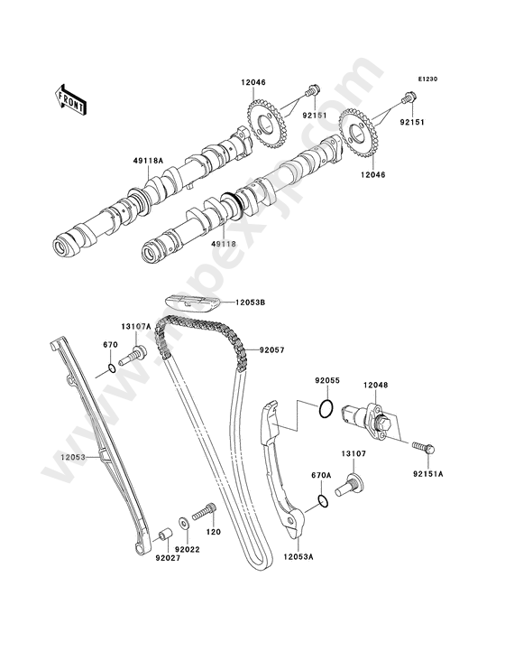 Camshaft/tensioner for KAWASAKI ZX600 1999 — IMPEX JAPAN