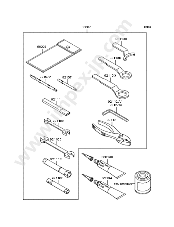 Owner\'s tools for KAWASAKI ZX750-P5 2000 — IMPEX JAPAN