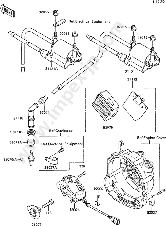 Ignition system for KAWASAKI ZX500-B1 1988 — IMPEX JAPAN