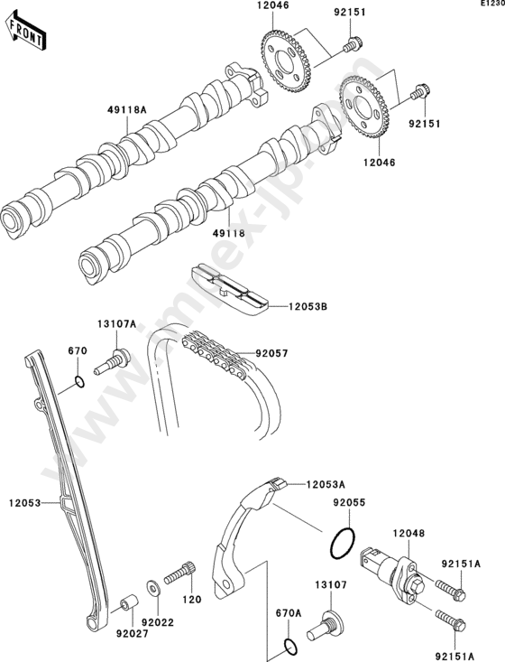 Camshaft(s)/tensioner for KAWASAKI ZX636-B2H 2004 — IMPEX JAPAN