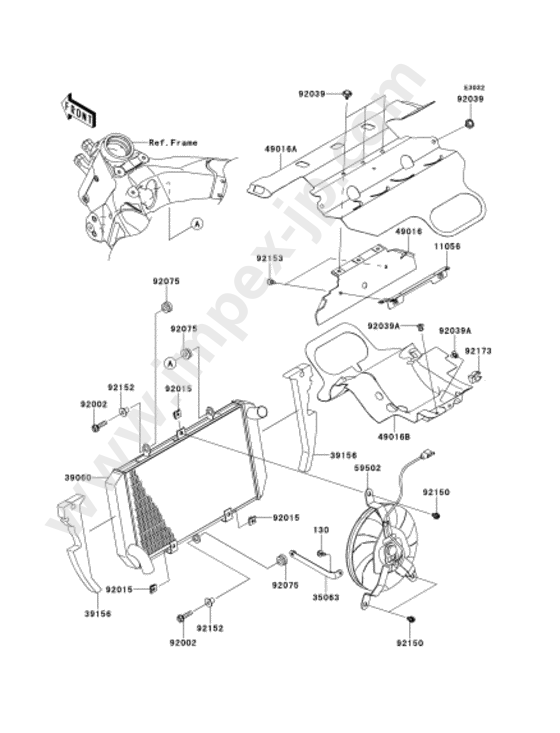 Radiator for KAWASAKI ZX1000LEF 2014 — IMPEX JAPAN