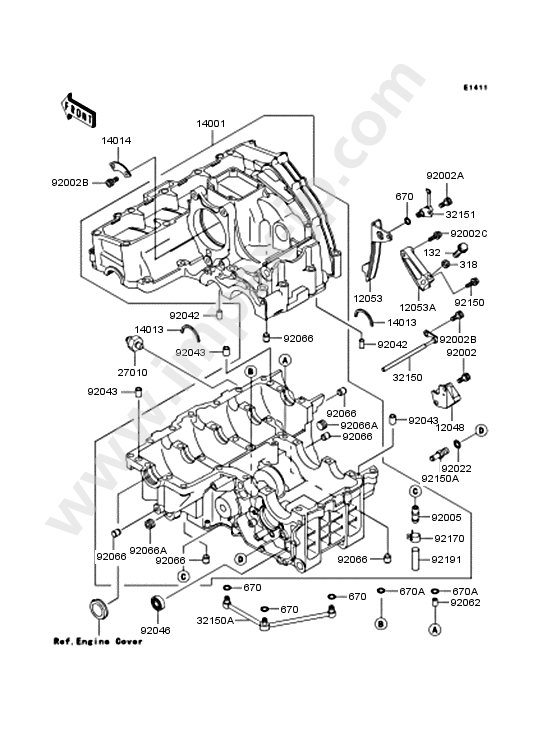 Crankcase for KAWASAKI ZX750-P5 2000 — IMPEX JAPAN