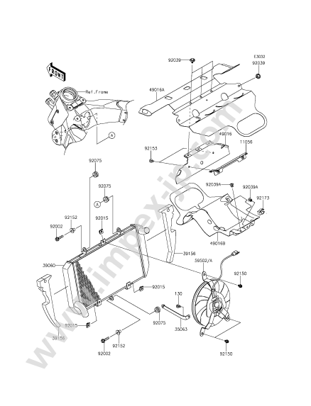 Radiator for KAWASAKI ZX1000MFF 2015 — IMPEX JAPAN