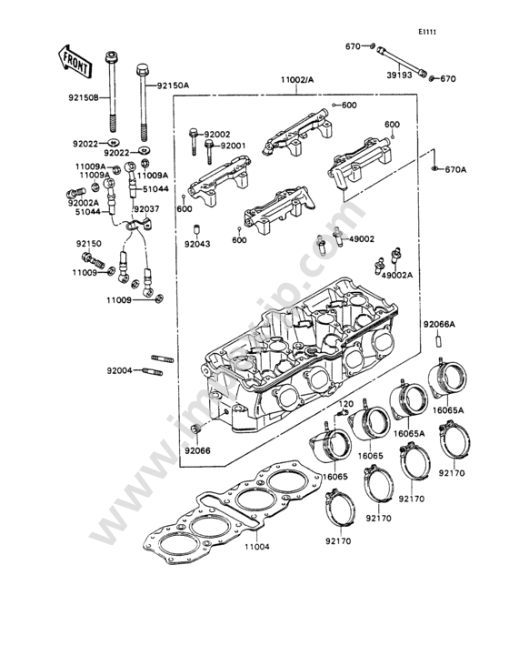 Cylinder head for KAWASAKI ZX750-H1 1989 — IMPEX JAPAN