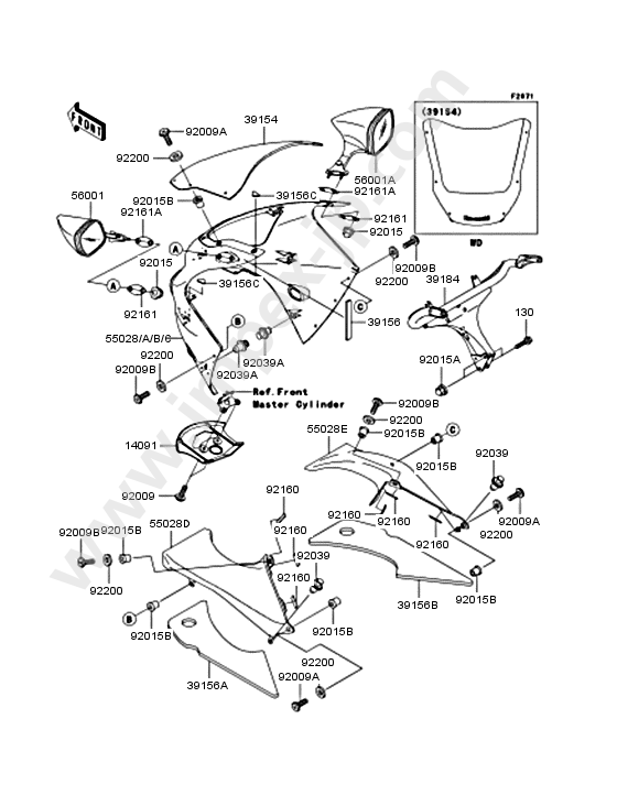 Cowling for KAWASAKI ZX1200-A2A 2001 — IMPEX JAPAN