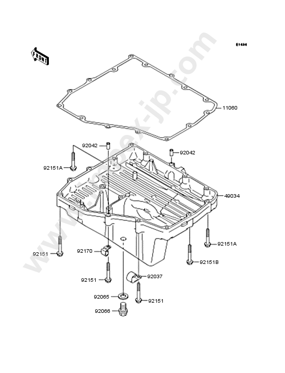 Oil pan for KAWASAKI ZX1200-B1 2002 — IMPEX JAPAN