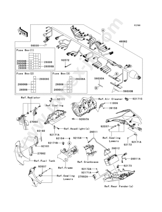 Chassis electrical equipment for KAWASAKI ZX1000KCF 2012 — IMPEX JAPAN