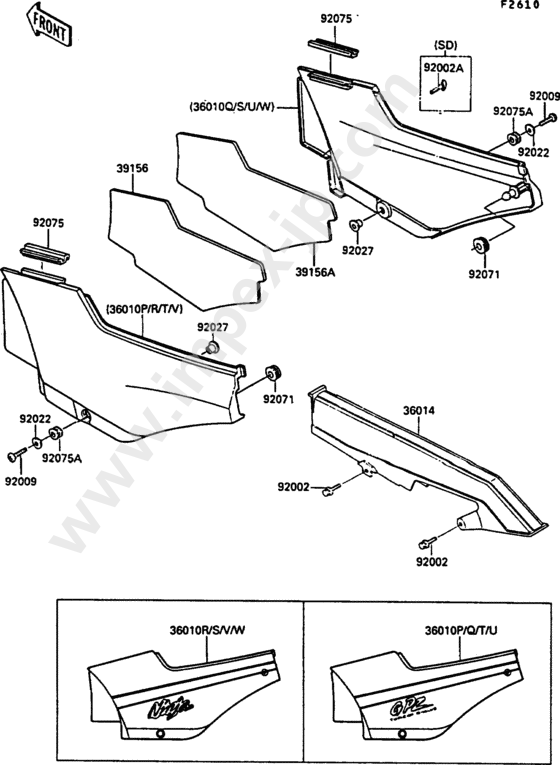 Side cover/chain case(1/3) for KAWASAKI ZX900-A7 1990 — IMPEX JAPAN