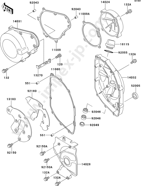 Engine cover(s) for KAWASAKI ZX600-E7 1999 — IMPEX JAPAN