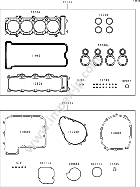 Gasket kit for KAWASAKI ZX900-C2 1999 — IMPEX JAPAN