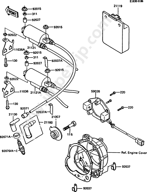 Ignition system(1/2) for KAWASAKI ZX550-A1 1984 — IMPEX JAPAN