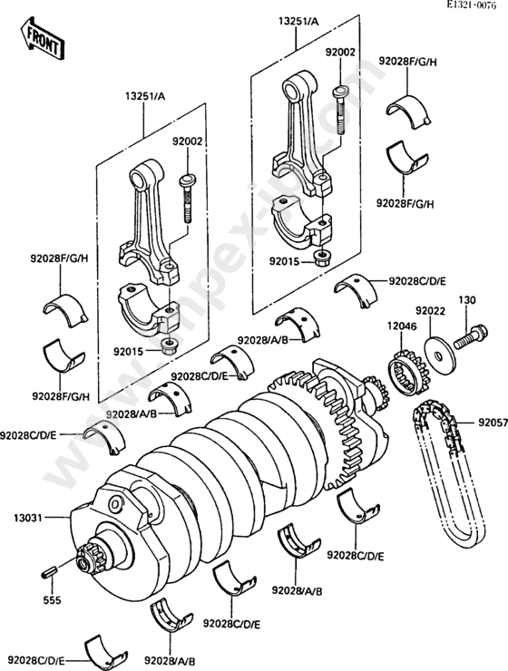 Crankshaft(zxt00a-020488-) for KAWASAKI ZX1000-A2 1987 — IMPEX JAPAN