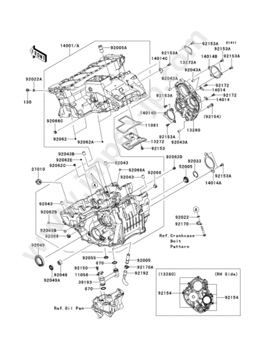 Crankcase for KAWASAKI ZX1000JBF 2011 — IMPEX JAPAN