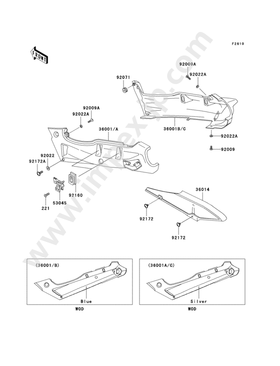 Side covers/chain cover(1/2) for KAWASAKI ZX600-E12H 2004 — IMPEX 