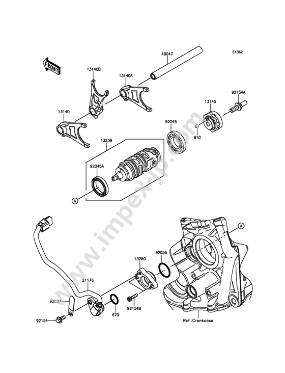 Gear change drum/shift fork(s) for KAWASAKI ZX1000RGFA 2016 