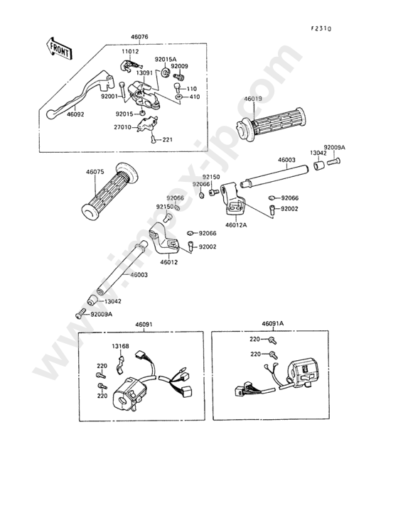 Handlebar for KAWASAKI ZX500-B2 1989 — IMPEX JAPAN