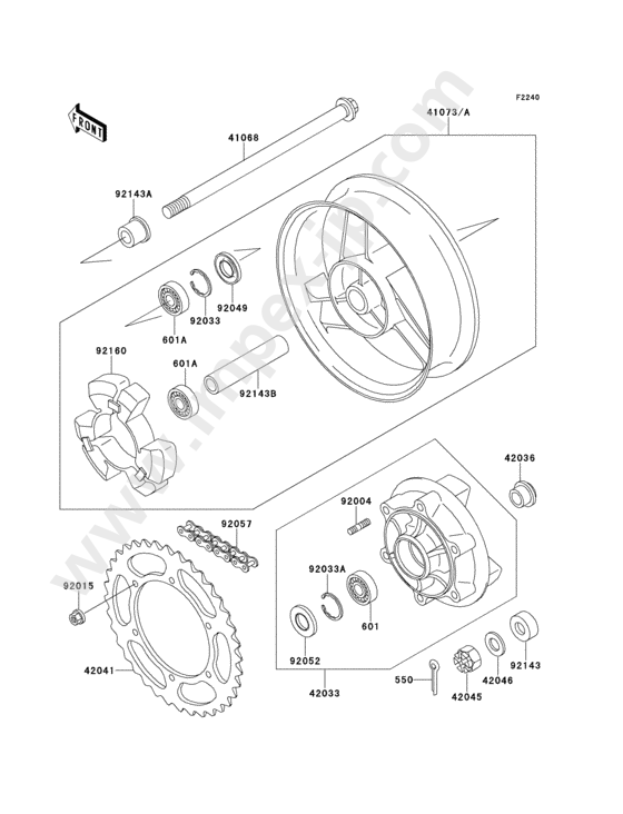 Rear hub for KAWASAKI ZX600-D3 1992 — IMPEX JAPAN