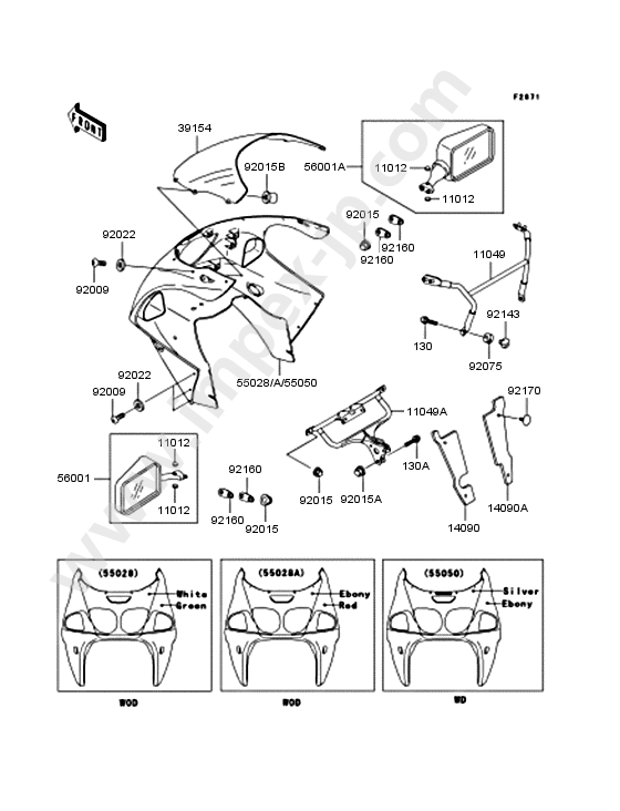 Cowling for KAWASAKI ZX750-P5 2000 — IMPEX JAPAN