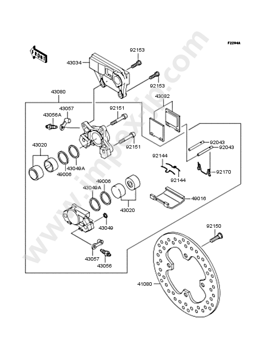 Rear brake for KAWASAKI ZX1200-B1 2002 — IMPEX JAPAN