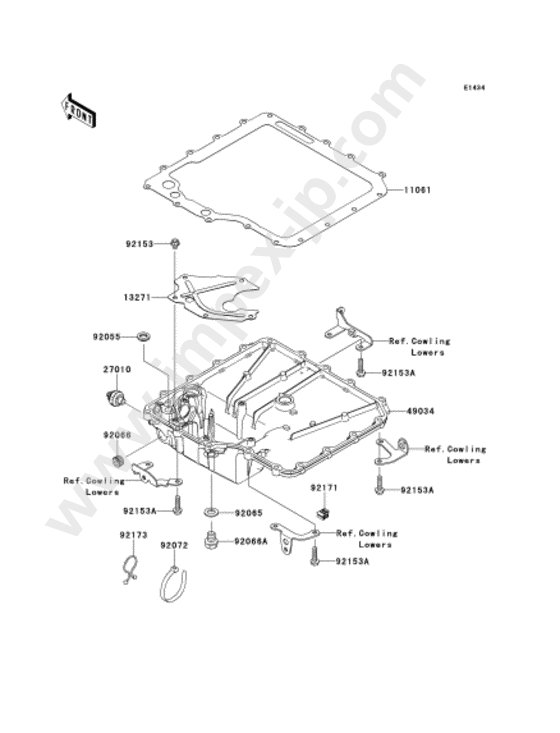 Oil pan for KAWASAKI ZX1400EDFA 2013 — IMPEX JAPAN