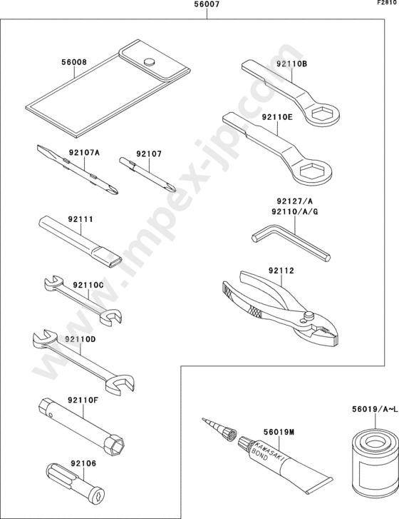 Owner`s tools(1/2) for KAWASAKI ZX900-B3 1996 — IMPEX JAPAN