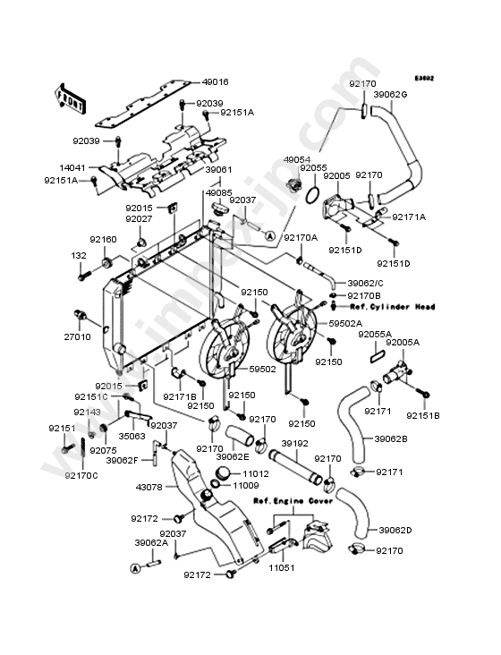 Radiator for KAWASAKI ZX1200-B3 2004 — IMPEX JAPAN