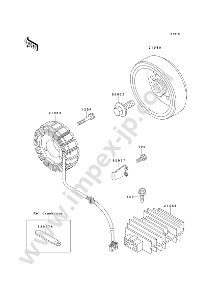 Generator for KAWASAKI ZX250-A1 1989 — IMPEX JAPAN