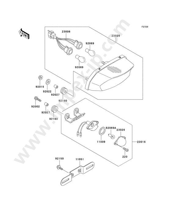 Taillight(s) for KAWASAKI ZX750-P6 2001 — IMPEX JAPAN