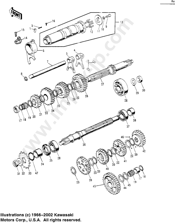 KAWASAKI Parts Manual S2 Mach II 1972 Replacement Spares Catalog List