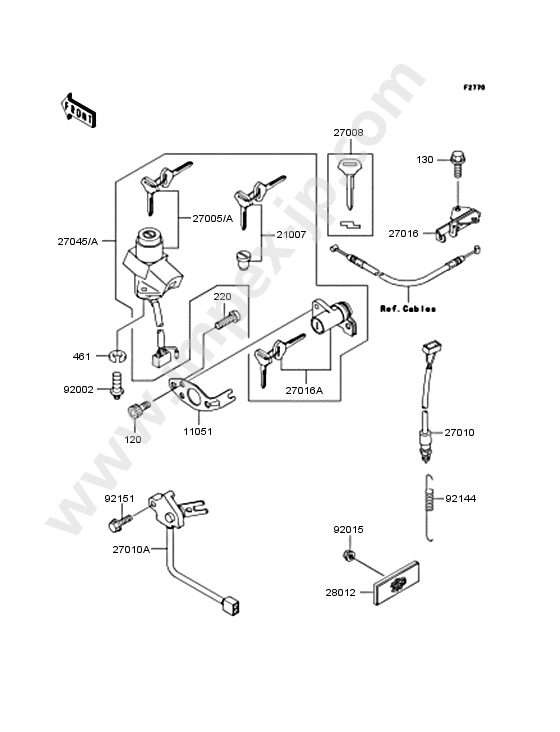 Ignition switch for KAWASAKI ZX1200-A1 2000 — IMPEX JAPAN