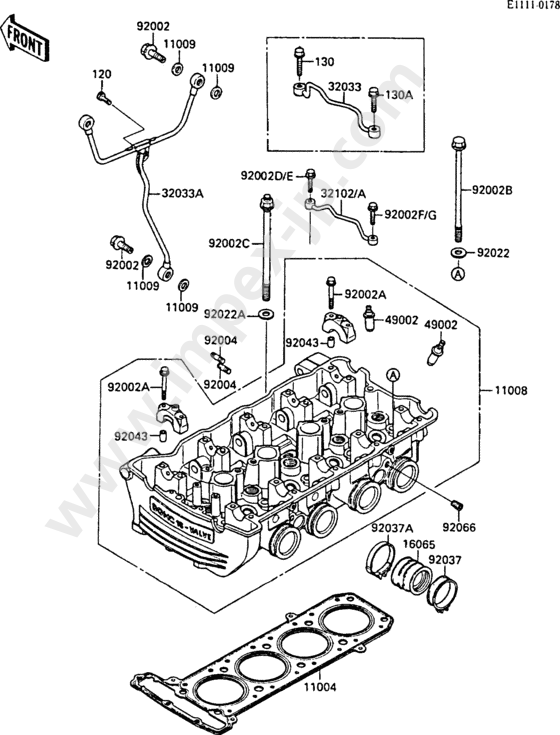 Cylinder head for KAWASAKI ZX1000-A1 1986 — IMPEX JAPAN