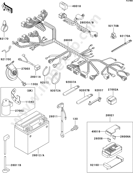 Chassis electrical equipment for KAWASAKI ZX750-P2 1997 — IMPEX JAPAN