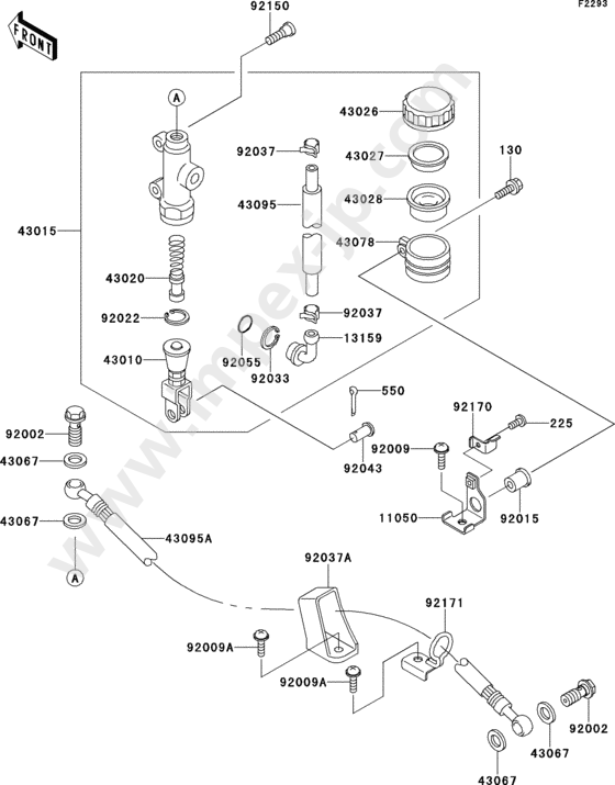 Rear master cylinder for KAWASAKI ZX600-J2P 2001 — IMPEX JAPAN