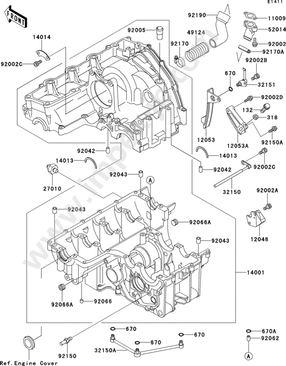 Crankcase for KAWASAKI ZX900-B4 1997 — IMPEX JAPAN