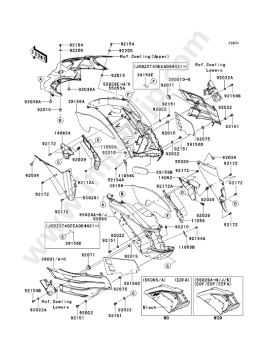 Cowling for KAWASAKI ZX1400EDFA 2013 — IMPEX JAPAN