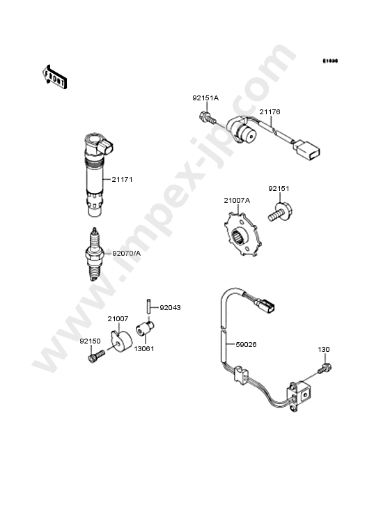 Ignition system for KAWASAKI ZX1200-A1H 2000 — IMPEX JAPAN