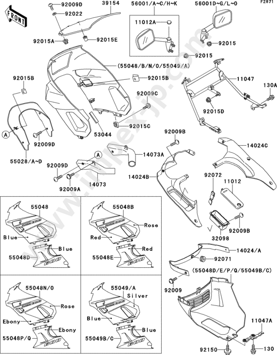 Cowling(1/3)(zx600-d2/d2a) for KAWASAKI ZX600-D2 1991 — IMPEX JAPAN