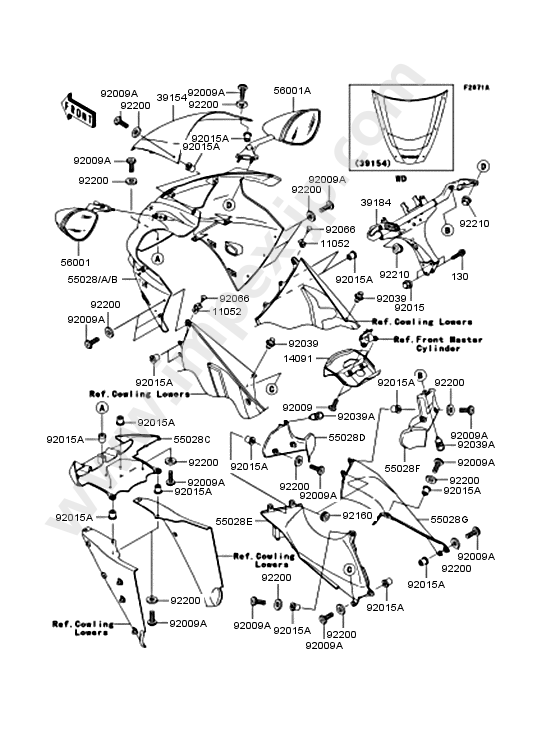 Cowling for KAWASAKI ZX1200-B2 2003 — IMPEX JAPAN