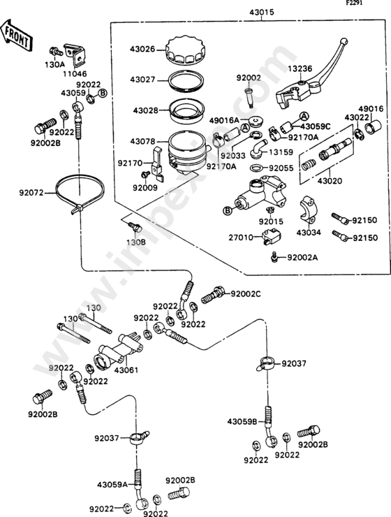 Front master cylinder for KAWASAKI ZX750-H1 1989 — IMPEX JAPAN