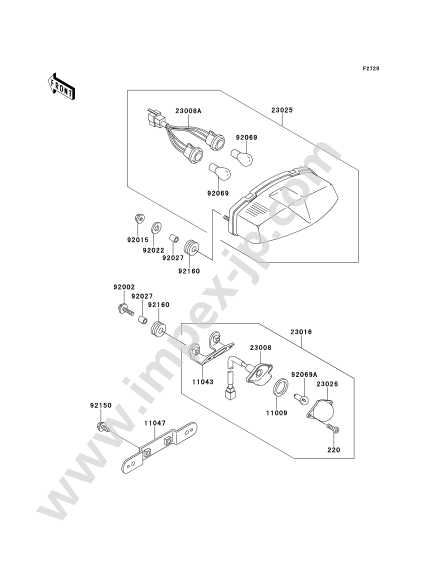 Taillight(s) for KAWASAKI ZX400-L1 1991 — IMPEX JAPAN