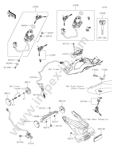 Ignition switch/locks/reflectors for KAWASAKI ZX1002MMFNL 2021 