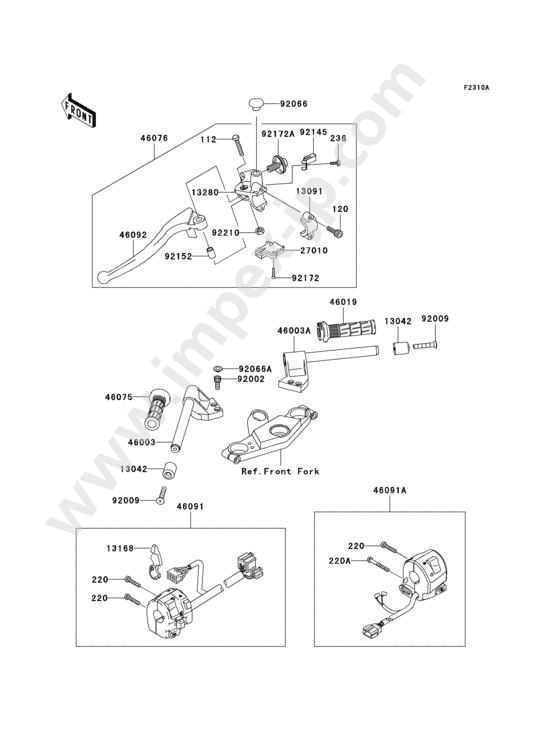 Handlebar(1/2)(e12/e13) for KAWASAKI ZX600-E13 2005 — IMPEX JAPAN